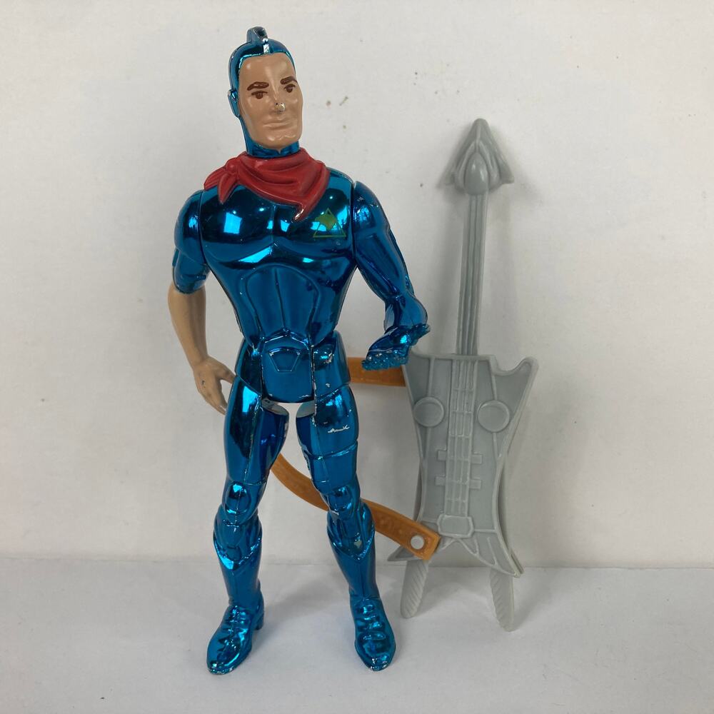 Vintage Kenner SilverHawks Bluegrass Sideman Guitar Telepix Action Figure Blue